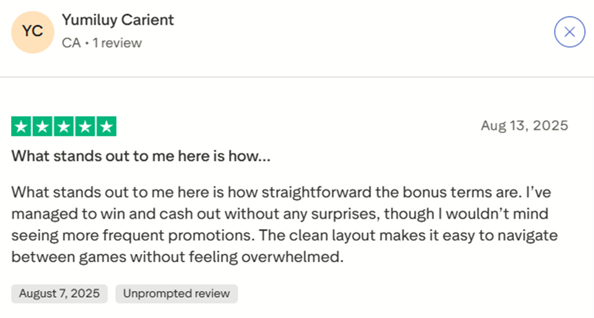 Five-star user review